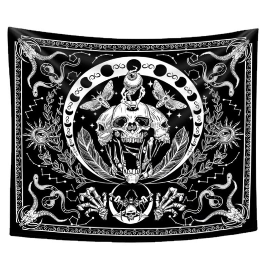 Skull Wall Hanging Tapestry Washable Rectangle Background Wall Cloth For Bedroom Living Room Dorm Decor