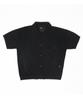 Stage Name Summer Varsity Short Sleeve Knit Shirt Cardigan_Black