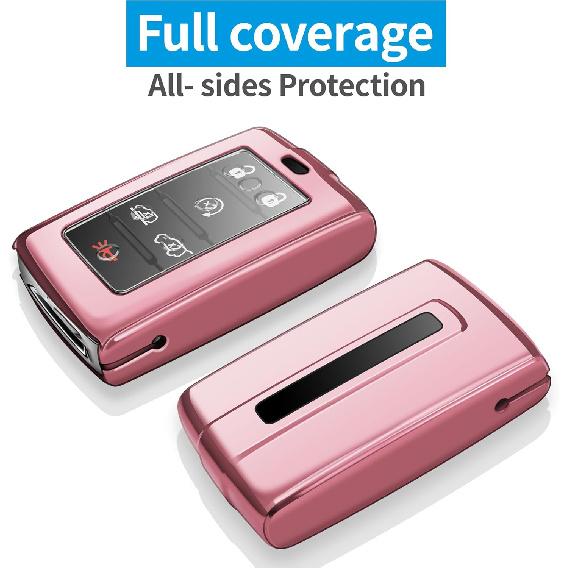 Autophone Compatible With Jeep Key Fob Cover With Keychain Fit For -2025 Grand Cherokee L Grand Wagoneer L Wagoneer Grand Cherokee L 5-6 Buttons