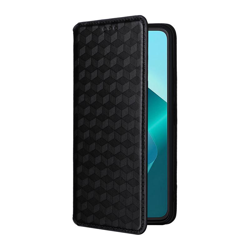 Embossed Leather Card Holder Phone Case with Magnetic Flip for Wiko T20