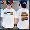 Fashionable and Casual Cute Cartoon Car Short Sleeved T-shirt for Boys and Girls