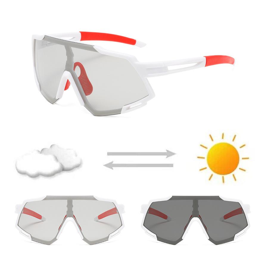 A Pair Of New Color-Changing Cycling Sunglasses Outdoor Conjoined Large-Frame Colorful Sunglasses Trend Full-Frame Goggles New L
