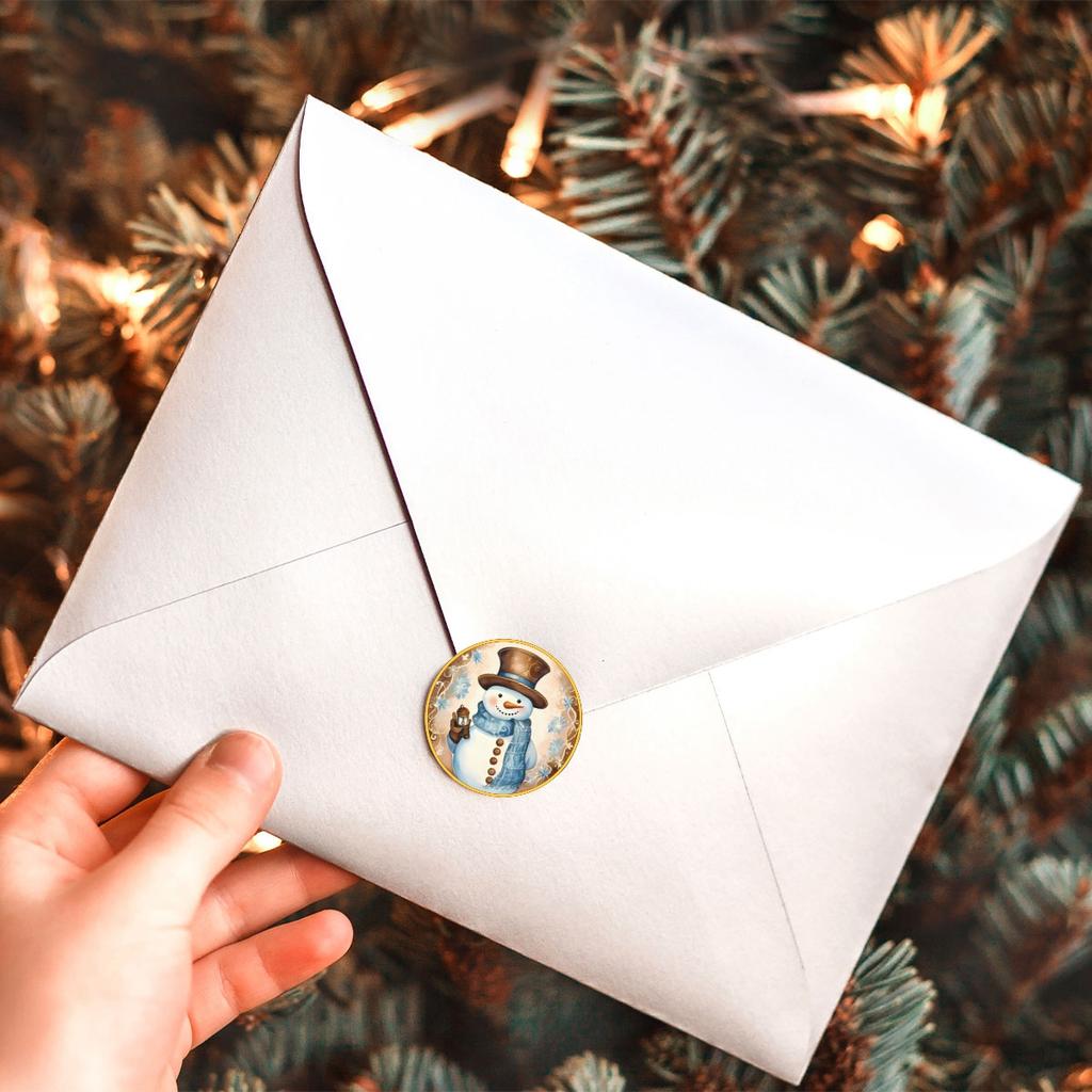 Merry Christmas Santa Round Sticker Christmas Decoration For Home 2026 Xmas Ornament Navidad Natal Noel Gift Happy New Year 2026