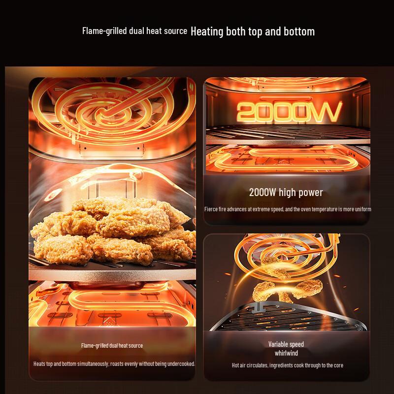 Midea KZC5394 Flame Roast Air Fryer - Dual Heat, No Flip, Large Capacity