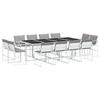 VidaXL Ensemble à manger de jardin avec coussins 13pcs blanc textilène, ensemble à manger d'extérieur, meuble à manger 3295095