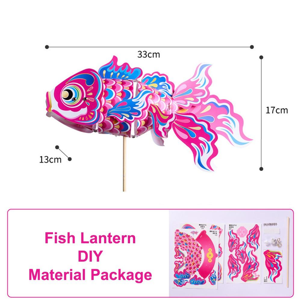 DIY Material Package New Year Fish Lantern Waterproof Hanging Ornament Handmade Lantern Festival Atmosphere Festival Lanterns