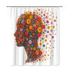 Floral Human Head Art Shower Curtain Machine Washable All Season Waterproof Privacy Protection Abstract Design Creative 12Hooks