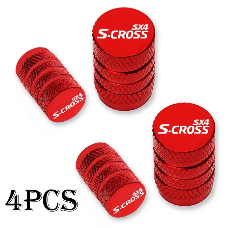 Car Wheel Tire Valve Caps Tyre Stem Covers Airdust Waterproof Accessories For Suzuki SX4 S Cross