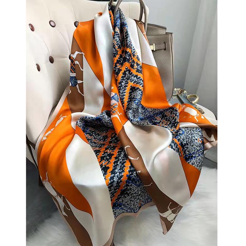 

Elegant Silk Scarf for Women - 2025 Spring/Summer Versatile Shawl and Outerwear Accessory 180
