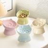 Ceramic Cat Slow Food Bowl Cute Slanted Mouth Dog Feeding Basin Creative Large Capacity Pet High Foot Bowl Kitten Puppy