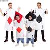 Nieuw Unisex Aas van Harten Schoppen Poker Speelkaart Cosplay Kostuum Halloween Feest Chique Tuniek Carnaval Podium Ouder-kind Set