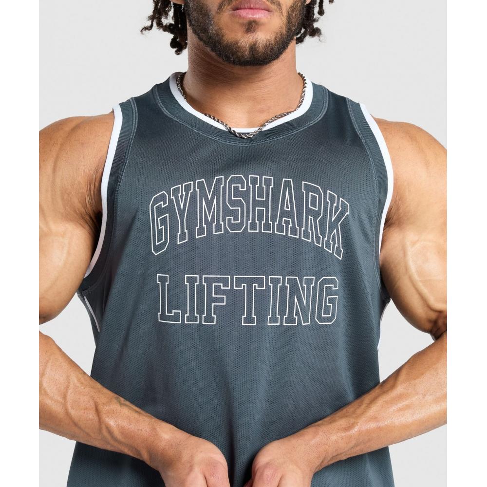 Gymshark Mesh Tank Titanium Blue A6a2m Ucmq