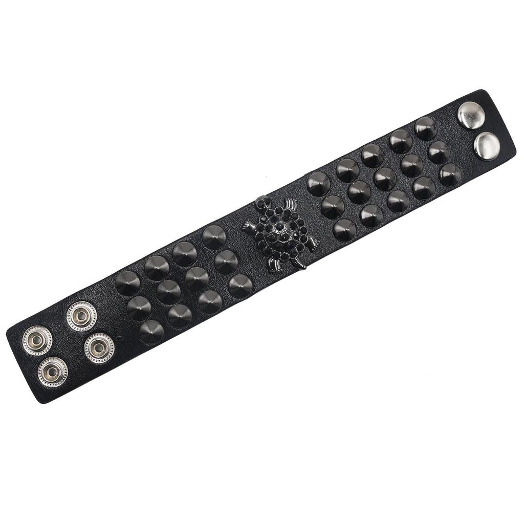 Punk Leather Studded Bracelet - Trendy European & American Style