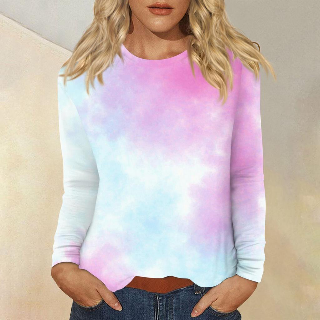 Women's Daily Casual Long-sleeved Printed O-neck Top