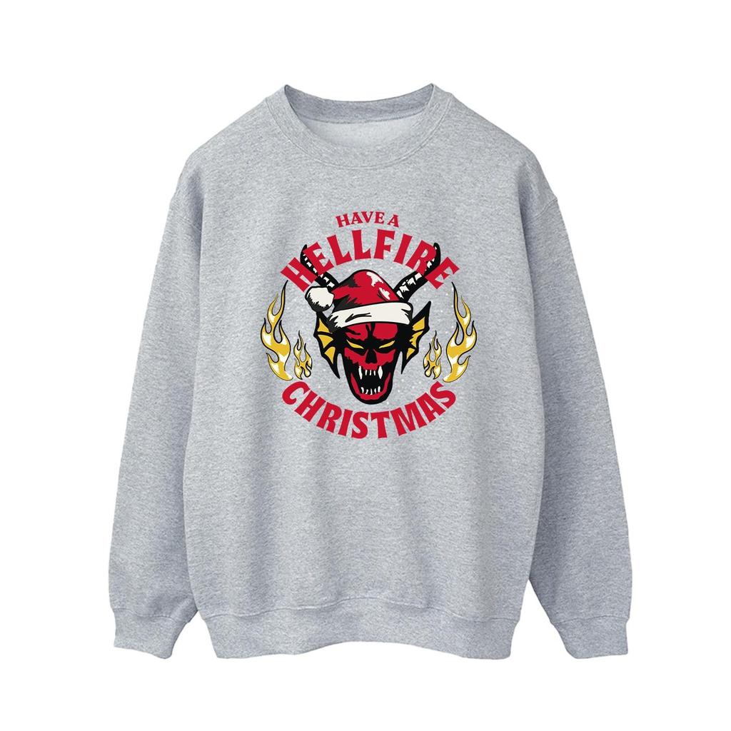 Netflix Mens Stranger Things Hellfire Christmas Sweatshirt