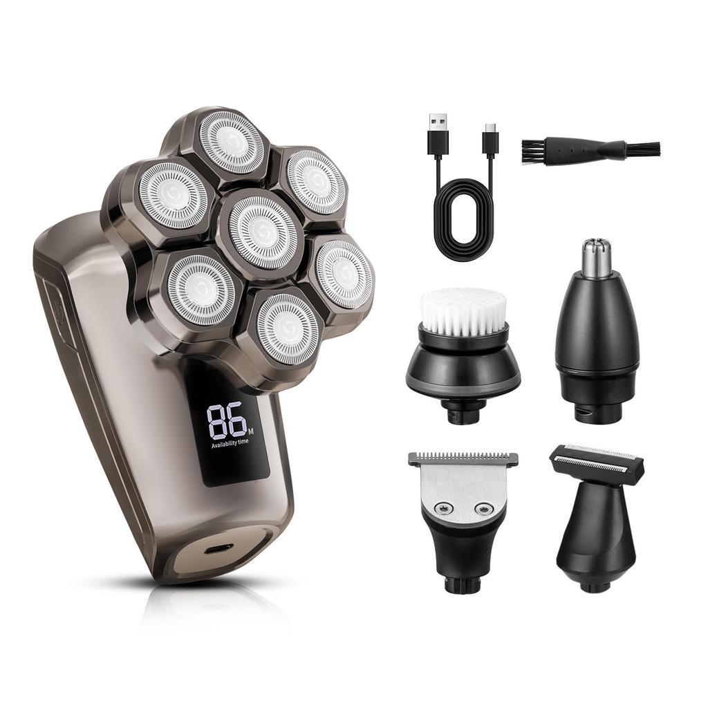 Men’s 6D Magnetic Blade Electric Head & Beard Shaver - Washable, High Power Clipper.