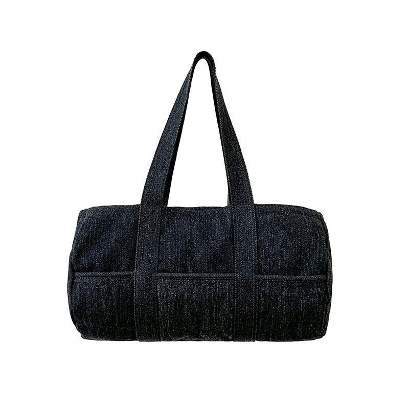 Fashionable Canvas Underarm Round Bucket Bag For Women Ideal For Daily Use