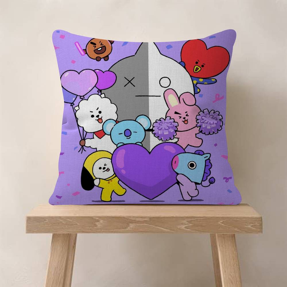 Cute Bbt21s Anime Pillowcase Toon Gift Cushion Cover Bedroom Home Sofa Chair Seat Decor Pillow Case