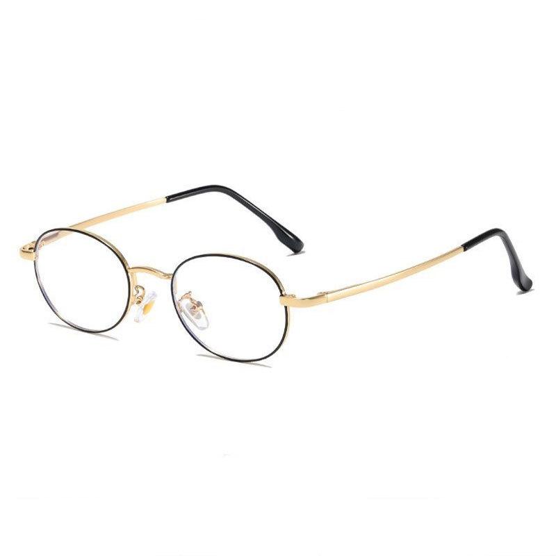 Vintage Anti-Blue Light Glasses Women's Oval Metal Frame Brand Designer Fashion Y2K Woman Metal Optical Frames Computer Glasses