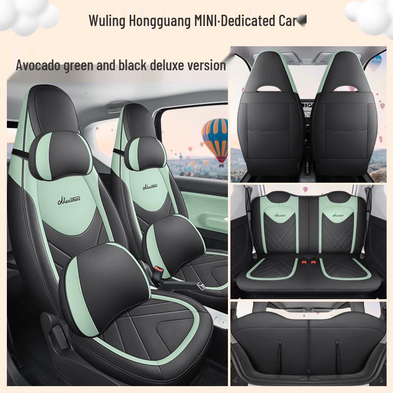 Wuling Hongguang Mini Macaron Full Leather Cartoon Seat Cover for MINIEV