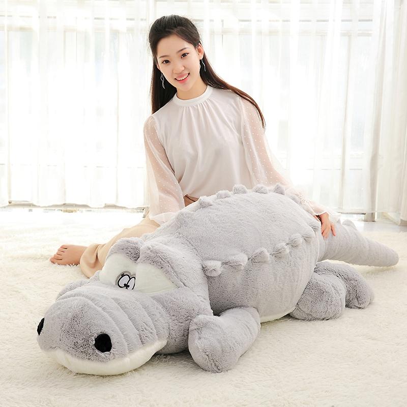 Lovely Huggable New Arrival Cute animals Big Size Simulation Crocodile Skin Plush Toy Cushion Pillow Toys For Girl kids toys
