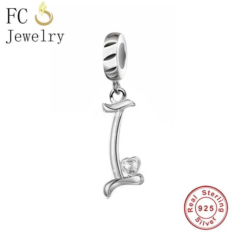 

FC Jewelry Fit Original Pan Charms Bracelet 925 Silver A-Z Alphabet Letter kralen Family Birthday Beads Berloque DIY