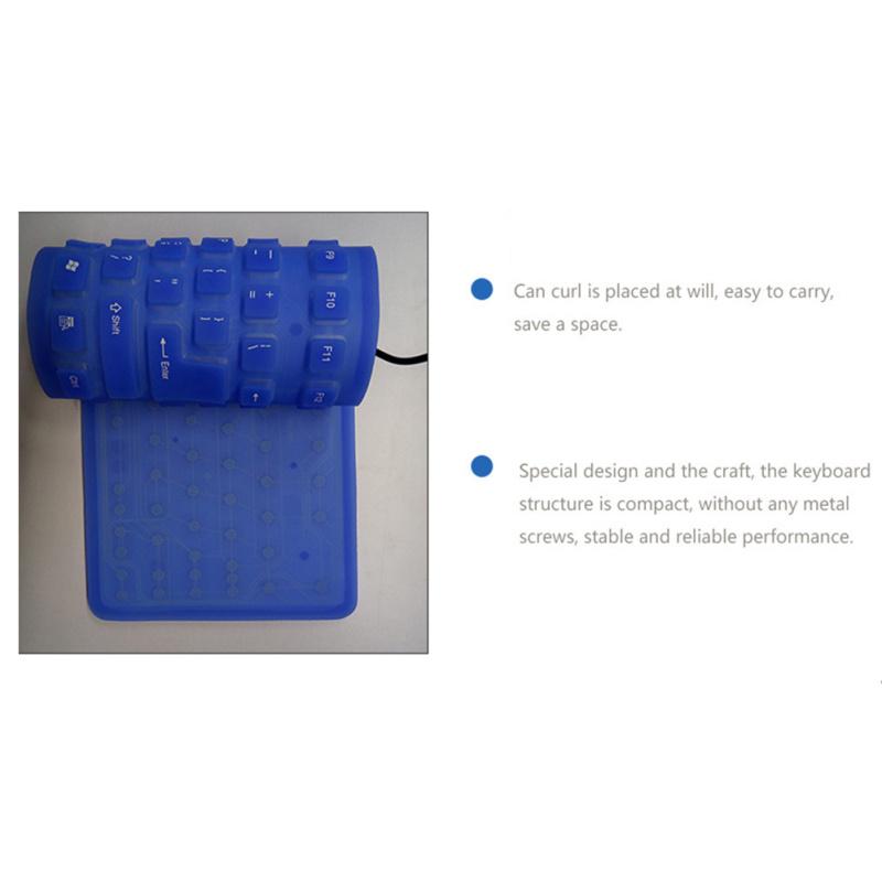 Tastatură flexibilă din silicon moale cu 85 de taste Tastatură rulanta USB pentru desktop, rezistentă la praf, pentru computer