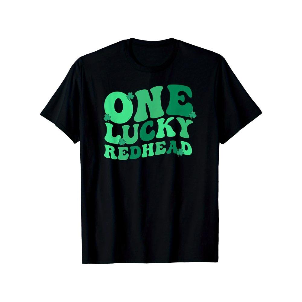 

Redhead St Patrick s Day Men s and Women s T-Shirt Short Sleeve T-Shirt with Bold Green Print S