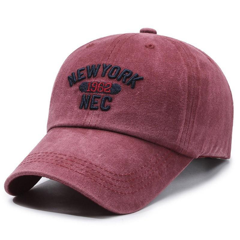 Unisex Distressed Embroidered Cotton Baseball Cap with Soft Brim for Sun Protection