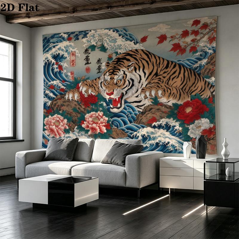 Japanese Style Art Wall Tapestry Aesthetic Wall Hanging Printed Fabric Blanket Decorative Tapestries for Bedroom Living Room Home Decor