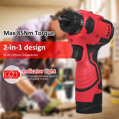 16.8v Brushless Lithium Screwdriver Torque Adjustable 2 Speed Control Modes Repairing Tool Kit Electric Screw Driver