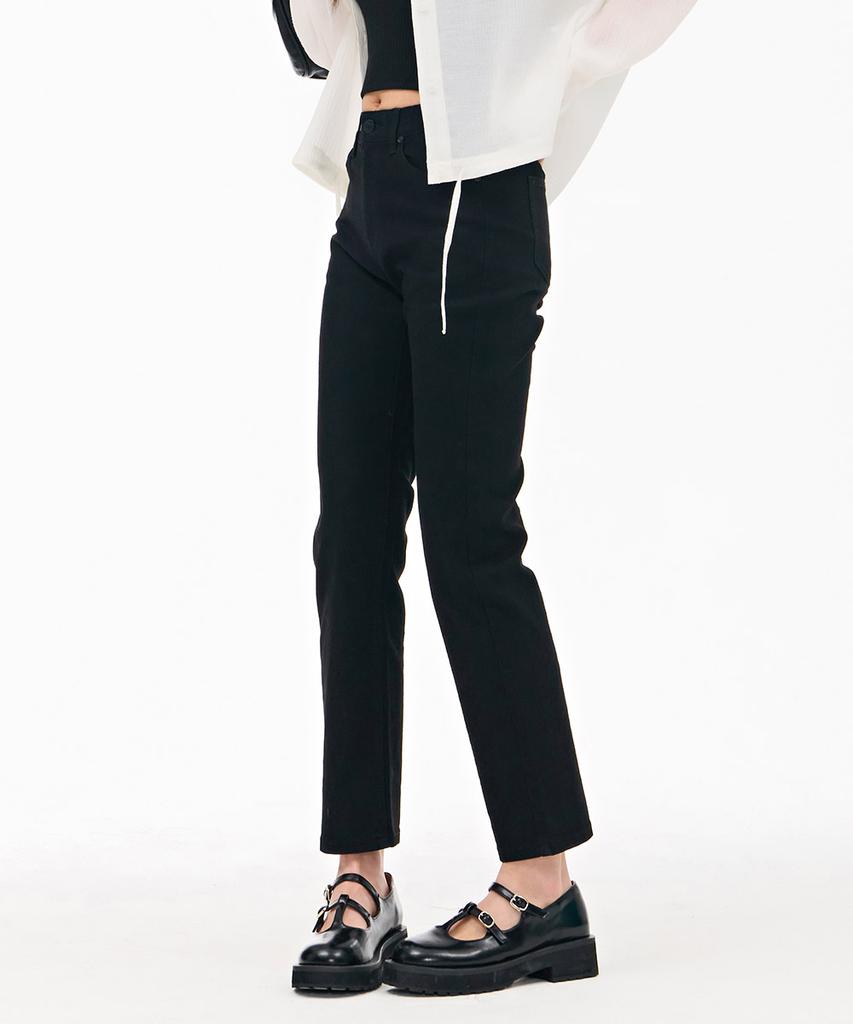 CHASECULT Women'S Black Slim Straight Banding Air Jeans - Black