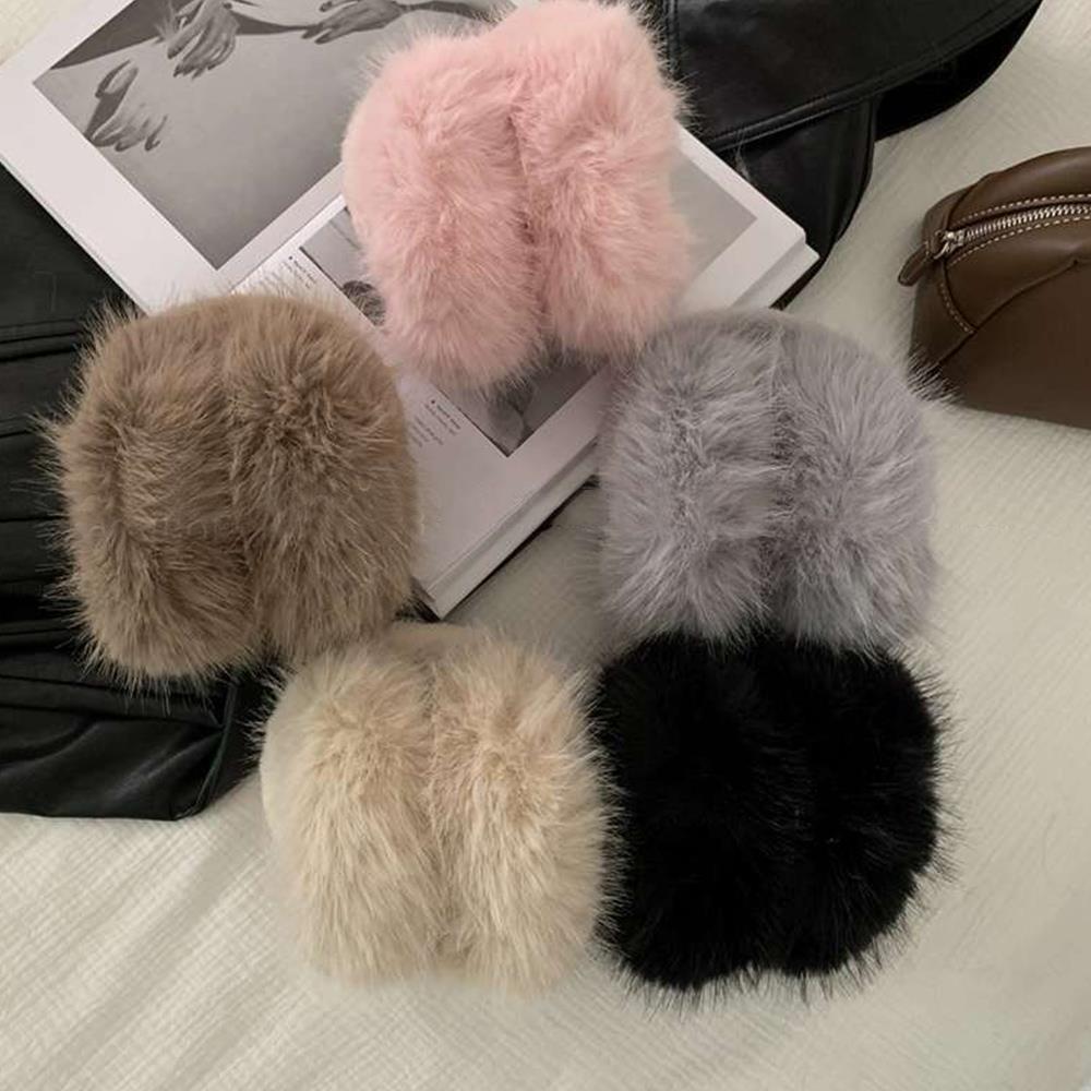 Y2k White Winter Plush Ear Warmer Earmuffs Windproof Ear Protection Earplugs Earflap For Women Cycling Outdoor Cold Ear Cover