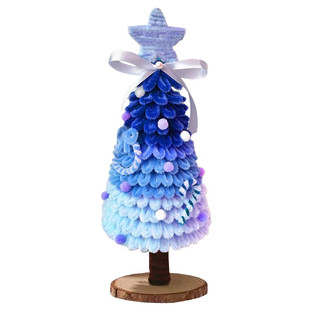 DIY Handmade Christmas Tree Kit Pipe Cleaners Cute Christmas Tree Ornament for Home Office Table Decor