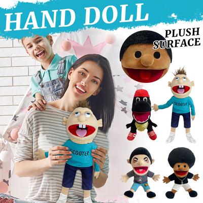 Zacht knuffelhandpop voor speelhuis, ondeugende grappige poppen speelgoed met werkende mond, kindercadeau voor verjaardag Kerstmis Halloweenfeest