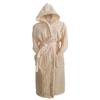 Candy Stripe Coral Fleece Hooded Bathrobe: Quick-Dry, Breathable, Skin-Friendly, and Warm.