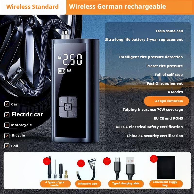 Automobile Compressor Tire Inflatable Locomotive Portable Air Compressor Pump Used Automobile Motorcycle Bicycle Inflatable Pump