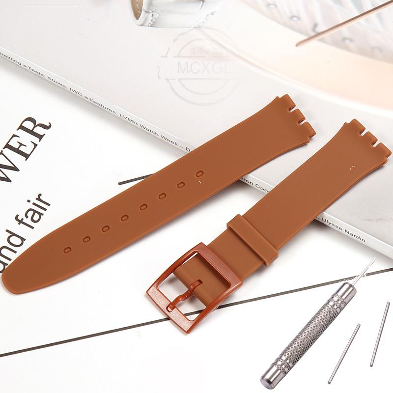 Silikonový řemínek pro Swatch SFS103 SFV107 SFN120 SFK397 SFK360 SFK361 Pásek na hodinky 16mm Dámský náramek Vodotěsné doplňky k hodinkám