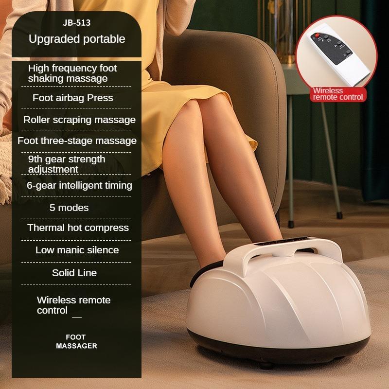 Foot Massager Electric Machine Auto timing Airbag Wrapped Heating Kneading Pedicure Instrument With Handle and Remote Control