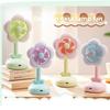 USB Charging with Lights Office Dormitory Student Desktop Flower Desk Lamp Fan