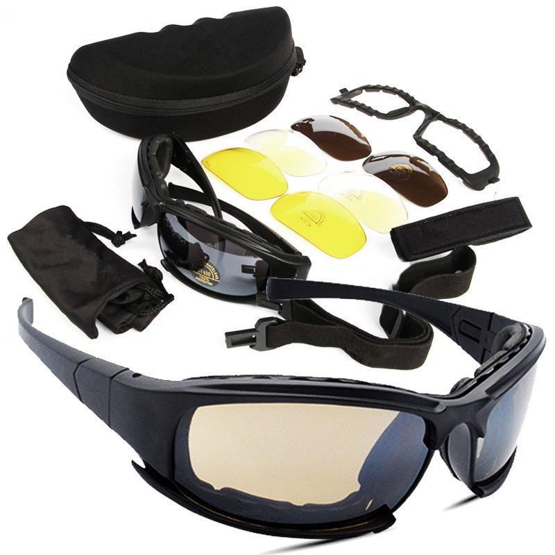 Dais Style Outdoor Cycling Glasses and CS Tactical Motorcycle Goggles with X7 Polarized Set