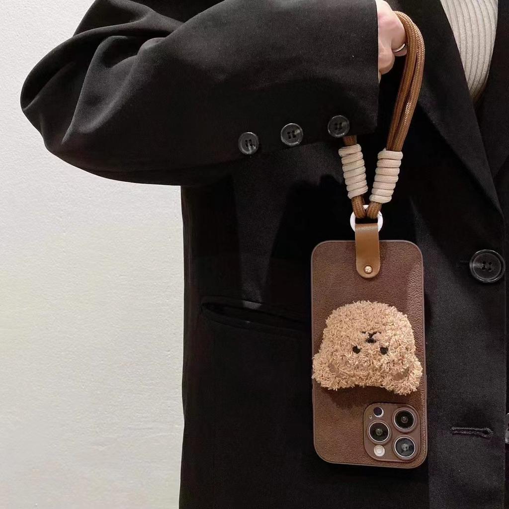 Applicable To IPhone15promax Mobile Phone Case Plush Bear Bracelet 13 Apple 16 Protective Case 14 Luxury