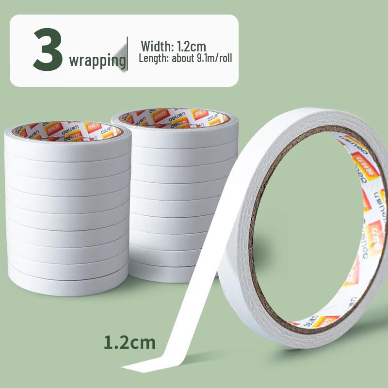 Deli High-Viscosity Double-Sided Tape (3 Rolls)