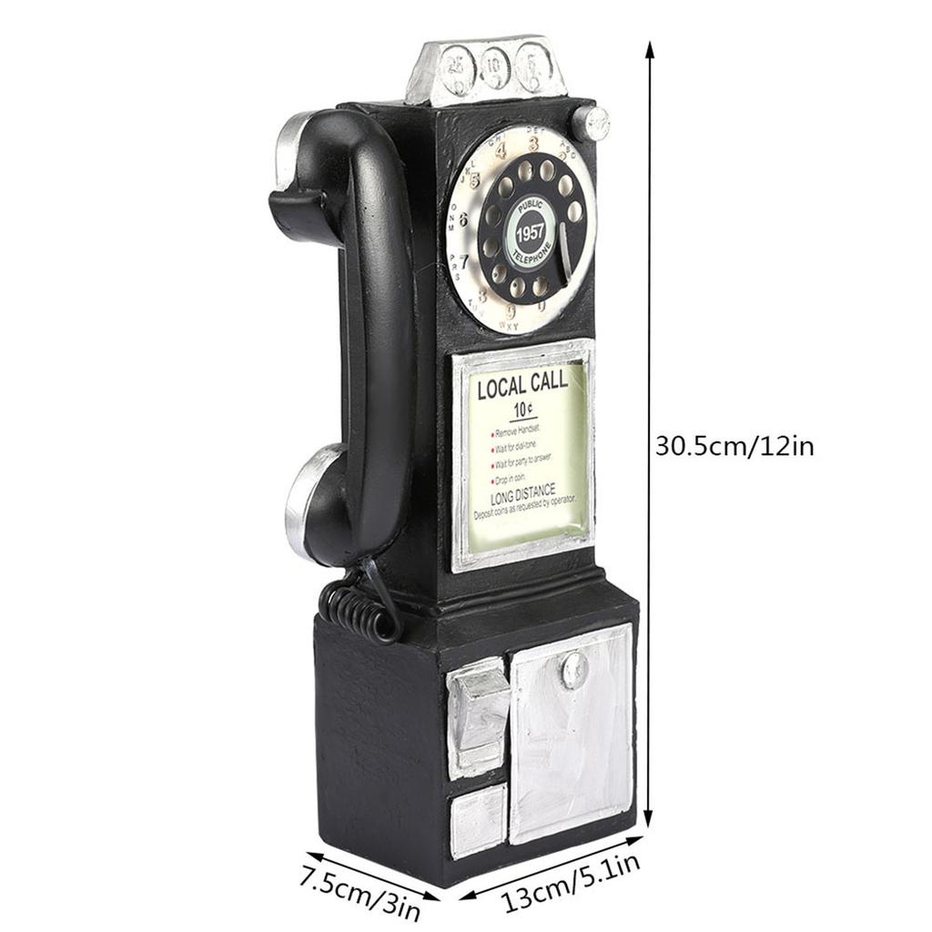 Retro European Style Telephone Model Decor Home Resin Craft Window Photography Props Decoration