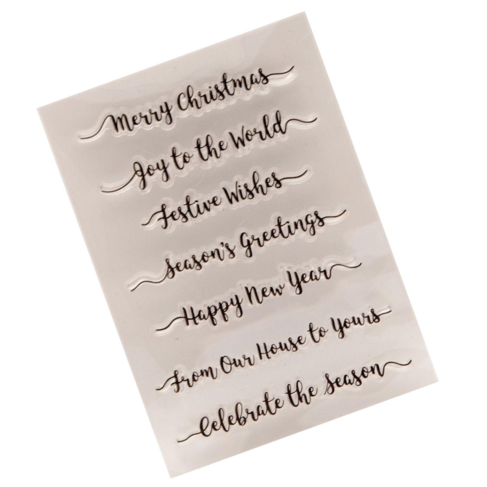 

Благословенные слова Прозрачный штамп Силиконовый штамп Счастливого Рождества Прозрачный штамп для изготовления открыток Украшения для скрапбукинга