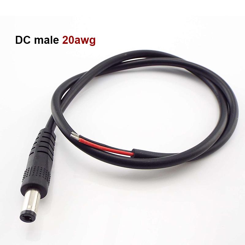 2,1x5,5mm Stecker Buchse Power Adapter DC Stecker Männlich Weiblich Kabel Draht Für DIY LED Streifen Lichter Elektrische Buchse 20AWG