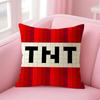 Game T-Tnt Block Explosion Pillow Case Natural Linen Organic Fabric Double-Sided Printing Sofa Home Decor Gift Cushion Cover