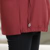 Women's Plus Size Solid Color Hooded Jacket – Drawstring Pocket Windproof Coat (Sizes 3XL-7XL) for Middle-Aged Women