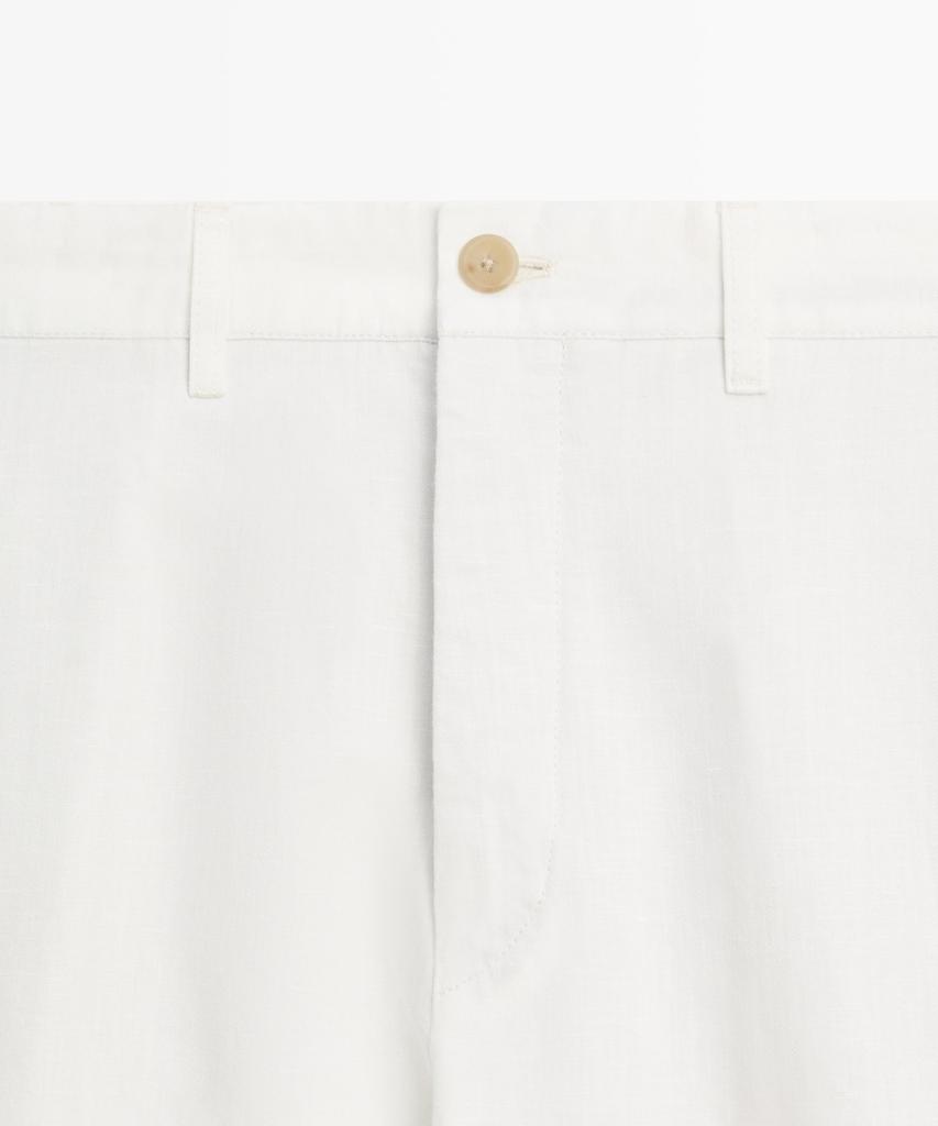 Masimodutti Linen Cotton Straight Fit Pants