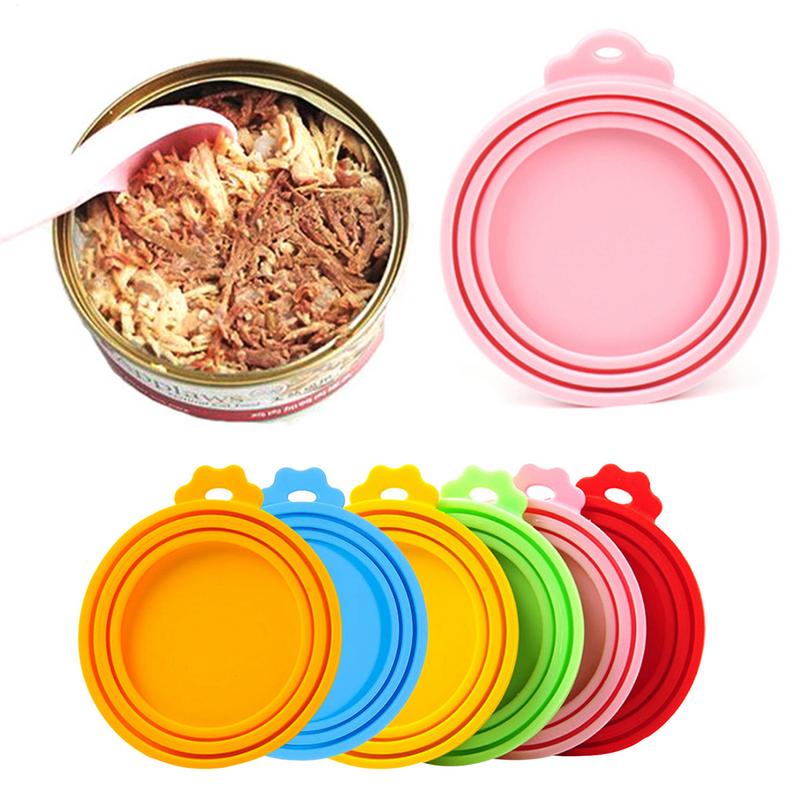 Silicone Canned Lid Reusable Pet Food Can Cover Silicone Dogs Cats Storage Tin Cover Lid Seal Cover Health Pet Daily Supplies